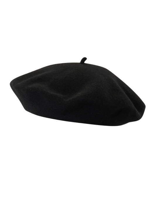 Unisex Pure wool Basque beret cap black